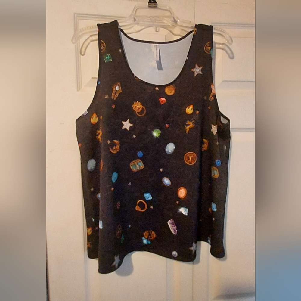 Fabletics EcoSatin Lucky Charm Swing Tank Pajama Top Black Size Large